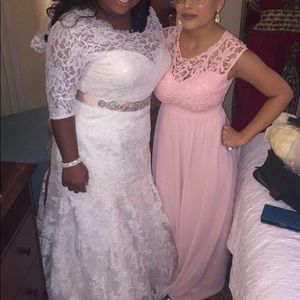 Light pink bridesmaid dress